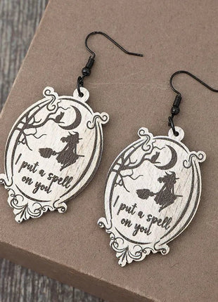 Witch Wooden Dangle Earrings - MimiStylez