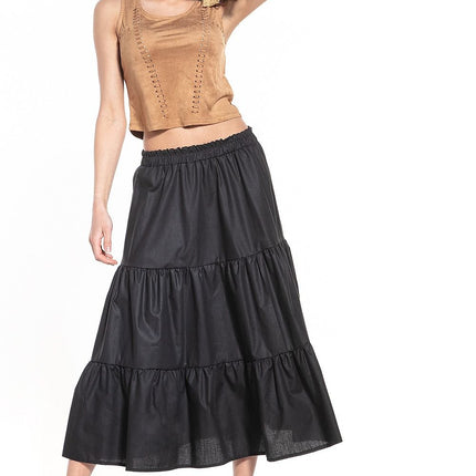 Women’s Cotton Skirt with Elastic Waistband - MimiStylez