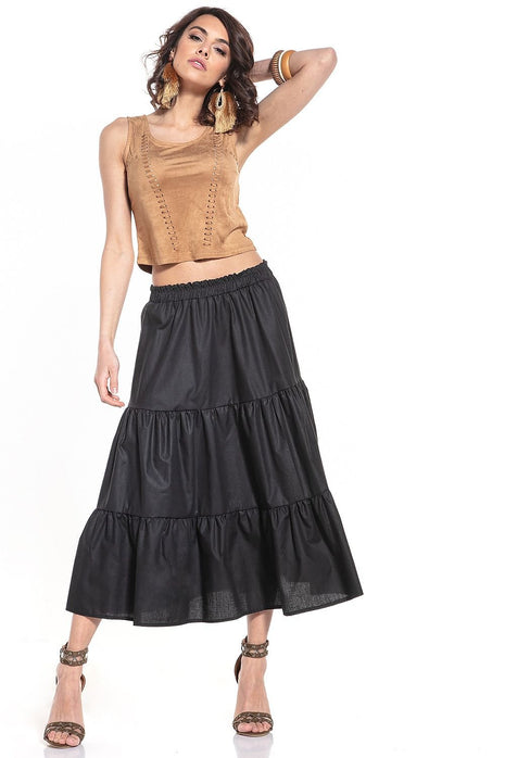 Women’s Cotton Skirt with Elastic Waistband - MimiStylez