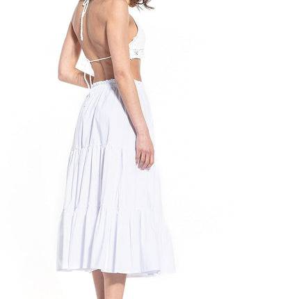 Women’s Cotton Skirt with Elastic Waistband - MimiStylez