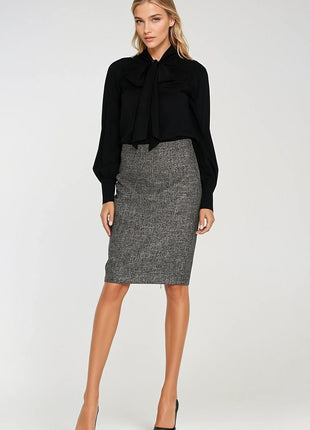 Women’s Elegant Viscose Blouse with Neck Scarf & Long Buttoned Cuffs - MimiStylez