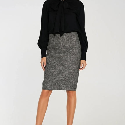Women’s Elegant Viscose Blouse with Neck Scarf & Long Buttoned Cuffs - MimiStylez