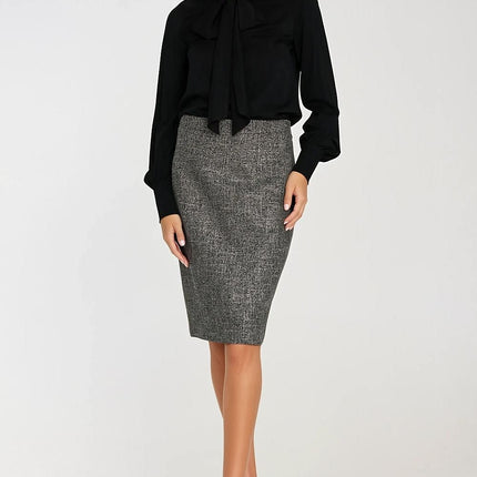 Women’s Elegant Viscose Blouse with Neck Scarf & Long Buttoned Cuffs - MimiStylez