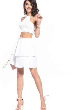 Women’s Mini Skirt with Double Frills & Elastic Waistband - MimiStylez